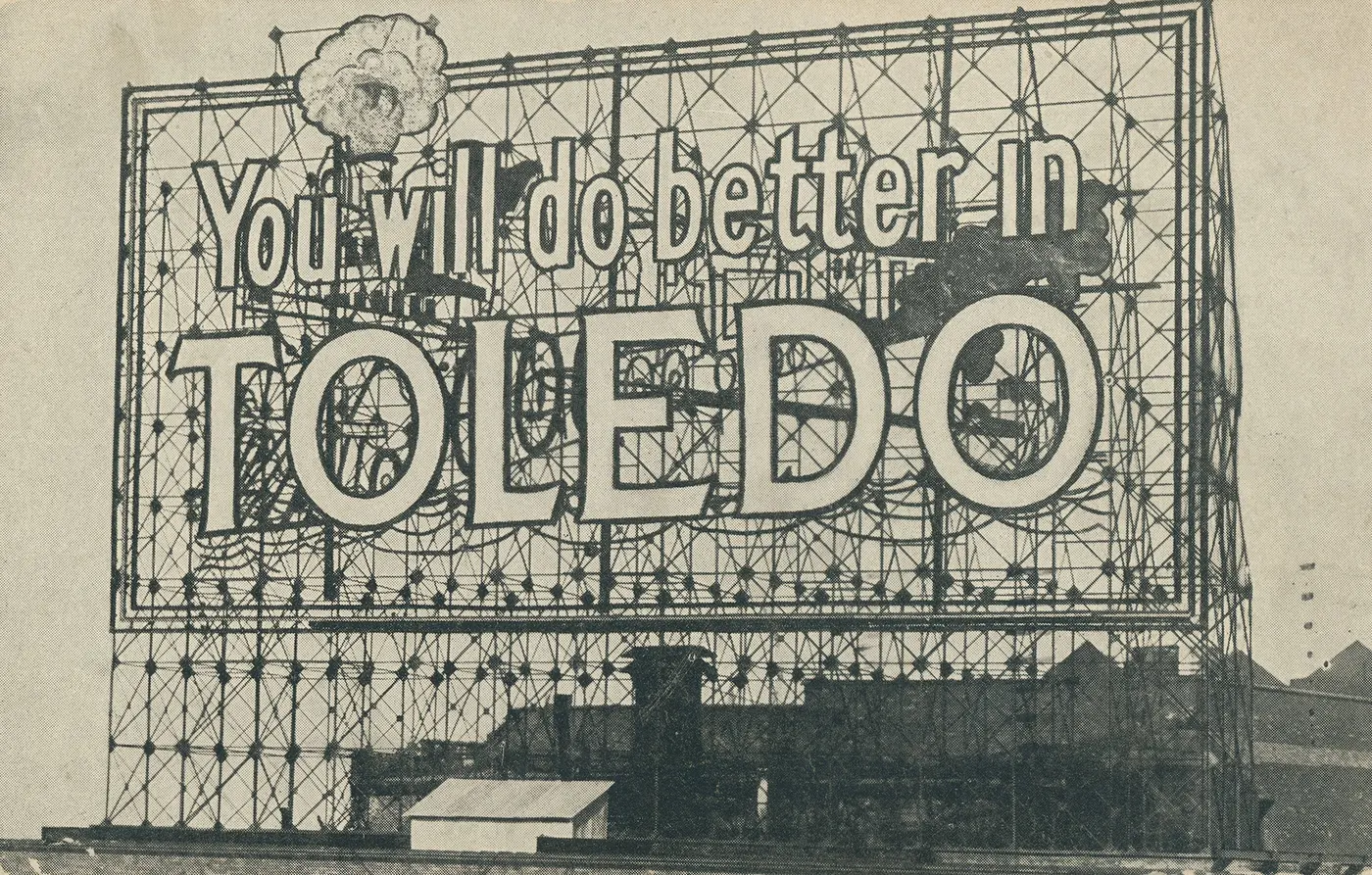 The original You will do better in Toledo rooftop sign